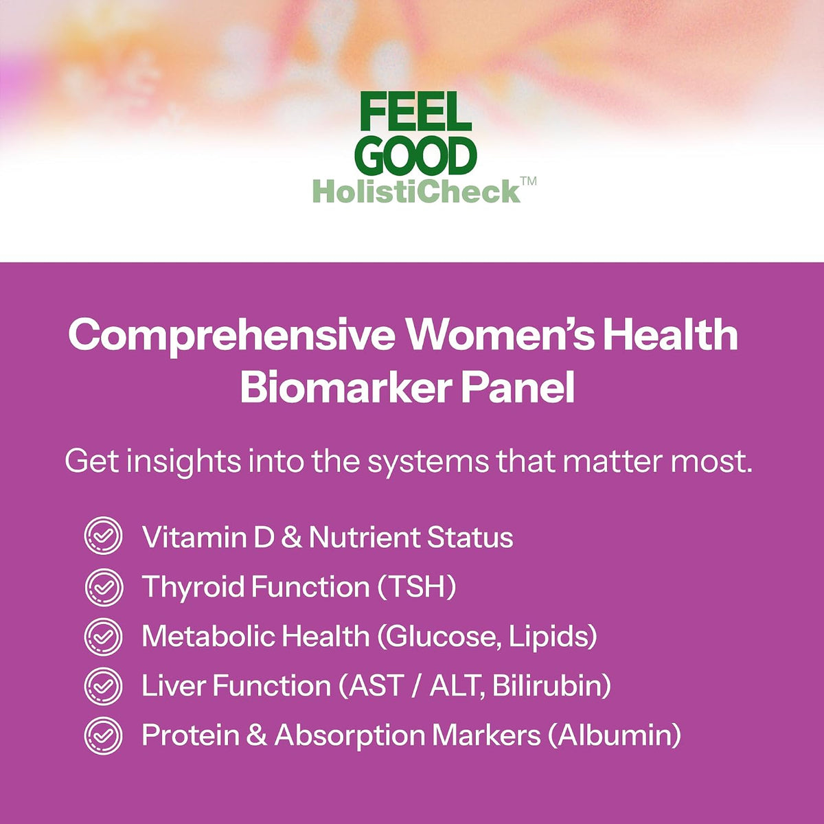 Feelgood HolistiCheck™ Women's Wellness Test, at-Home Sample Collection Kit