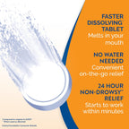 Alavert 24-Hour Allergy Relief, Non-Drowsy, Citrus Burst Flavor, 20 Tablets | Antihistamine providing 24-hour allergy relief, Loratadine 10mg, easy to take, no water needed, orally disintegrating tablets