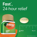 Zyrtec 24-Hour Allergy Relief Liquid Gels, 10 mg Cetirizine HCI, 40+3 ct
