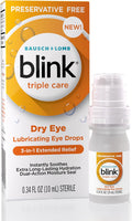 Blink Triple Care Preservative Free Lubricating Eye Drops - Clinically Proven 3-in-1 Relief for Dry Eyes with Hyaluronic Acid & Lipid Nano-Emulsion, Up to 10 Hours of Relief