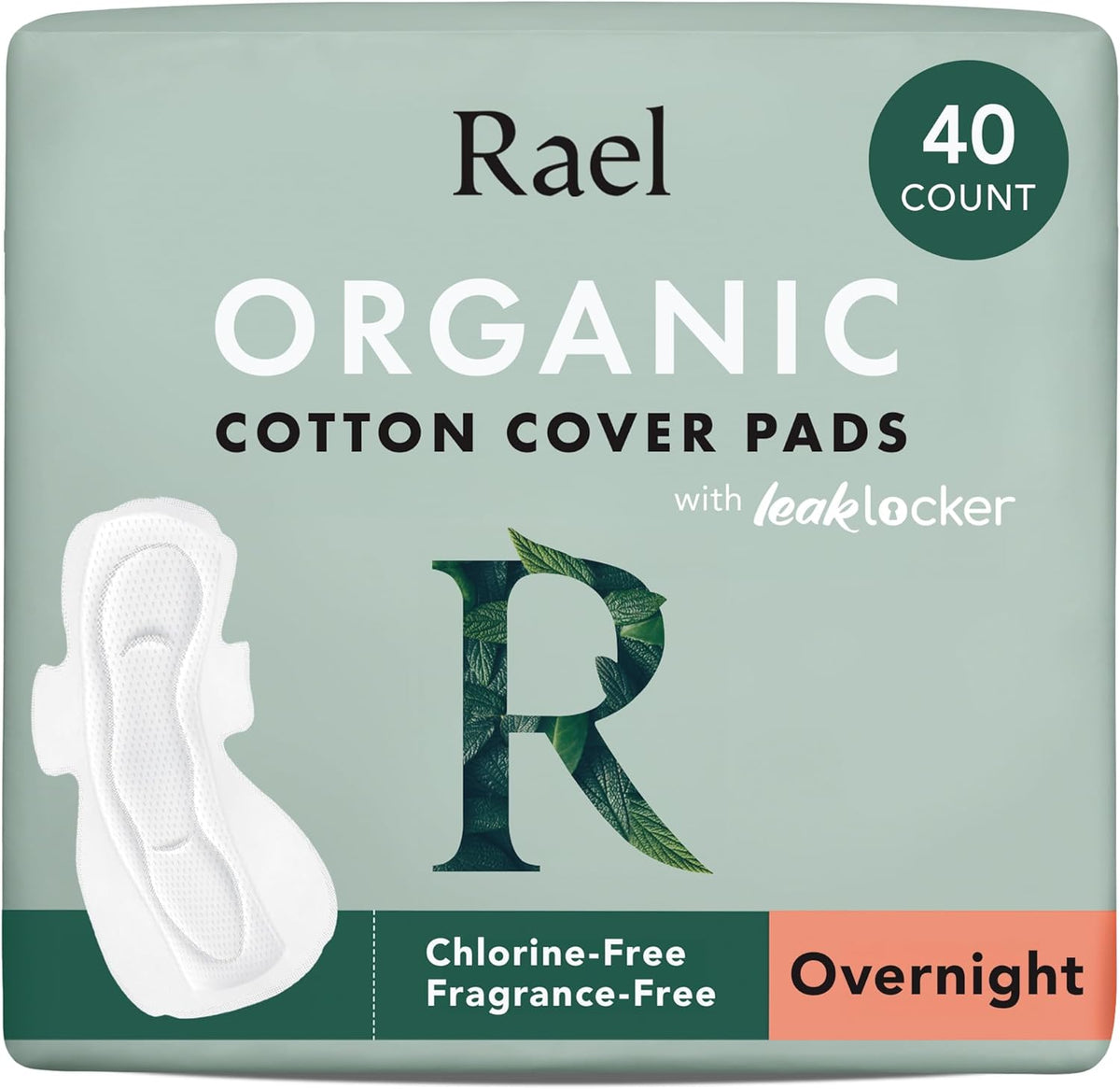 Rael Sanitary Pads Organic Overnight 8 pieces