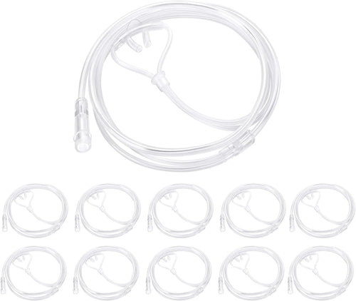 10 Pack 4Ft Oxygen Nasal Cannula，High Flow Lightweight, Transparent | Curved Nose Piece, High Flow, Lightweight, Transparent