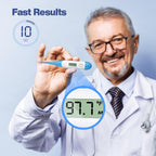 Boncare 10 Seconds Oral Thermometer for Adults and Kids, Light Blue | Accurate & Safe, Rectal Digital Thermometer for Baby, Fever Alarm
