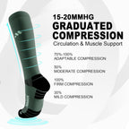 Compression Socks for Women and Men,Mild Support(3 Pairs) Unisex | Knee High,Graduated Compression,L/R Foot Labels,Breathable Fabric,Best for Flying/Nurses/Travel/Cycling/Pregnancy/Daily Wear