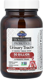 Garden of Life - Dr. Formulated Probiotics Urinary Tract+ - Acidophilus Probiotic Supports Urinary Tract Health, Digestive Balance - Gluten, Dairy, and Soy-Free - 60 Vegetarian Capsules (Shipped Cold)