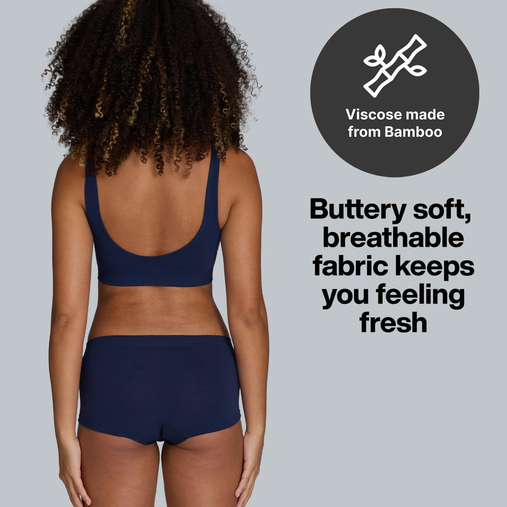 STEP ONE Smoothfit Bra. Ultra-Soft Women's Everyday Bra, Lifts & Supports and Feels Invisible on, Breathable Bamboo Moisture Wicking with Removable Cups