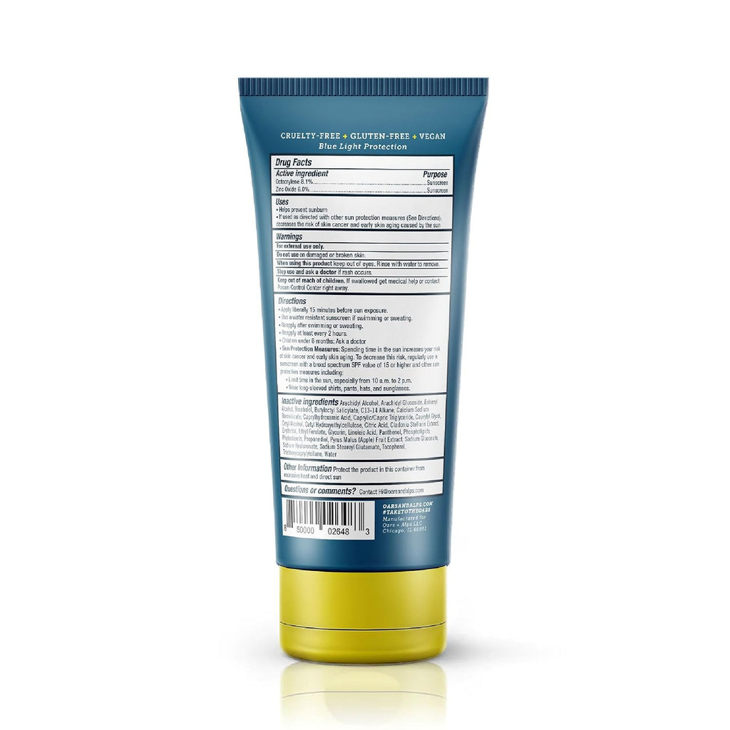 Oars + Alps SPF 37 Sunscreen and Everyday Anti Aging Face Moisturizer, Infused with Hyaluronic Acid