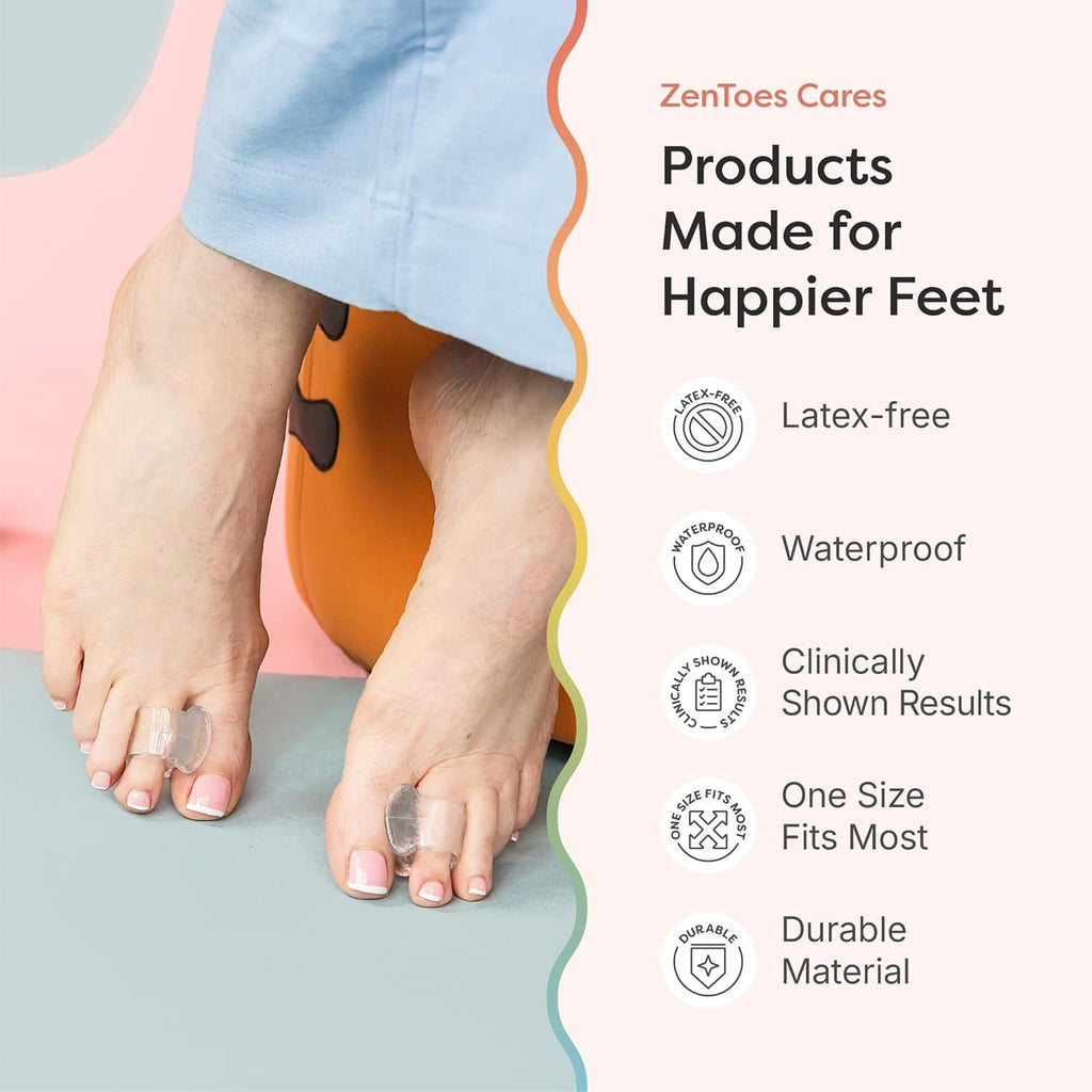 ZenToes Gel Toe Spacers for Bunions & Overlapping Toes, 4 Count