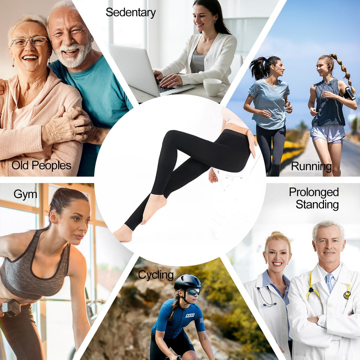 Medical Compression Stockings Women Men Long 20-30 mmHg, Graduated Support Compression Tights, Fingerless Support Stockings Panty Compression for Varicose Veins Edema Flight