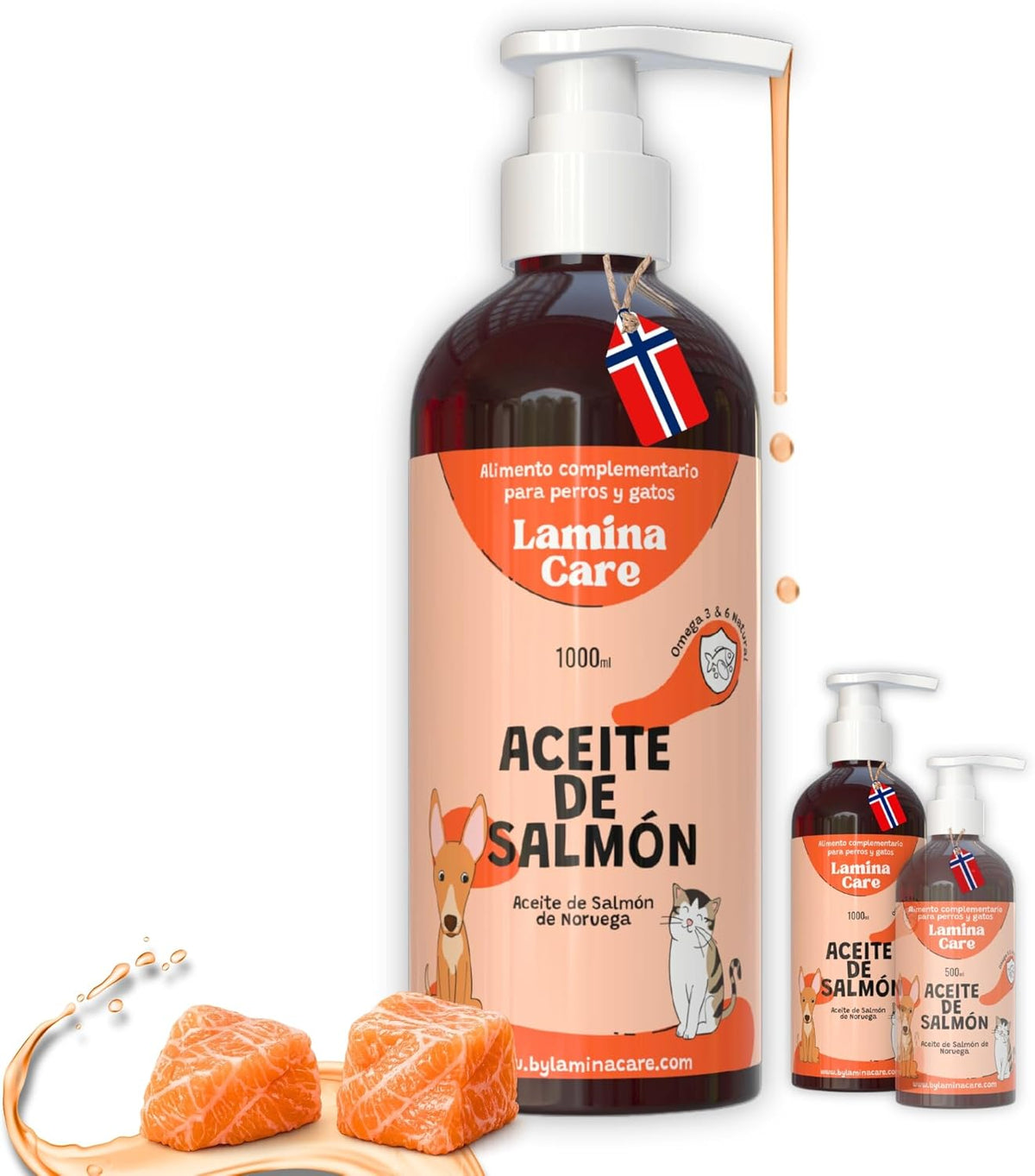 Salmon Oil Dogs and Cats to Strengthen Joints, Skin and Immune System, Salmon Oil Dogs and Cats Naturally Enriched with Omega 3 Dogs, 6, EPA and DHA