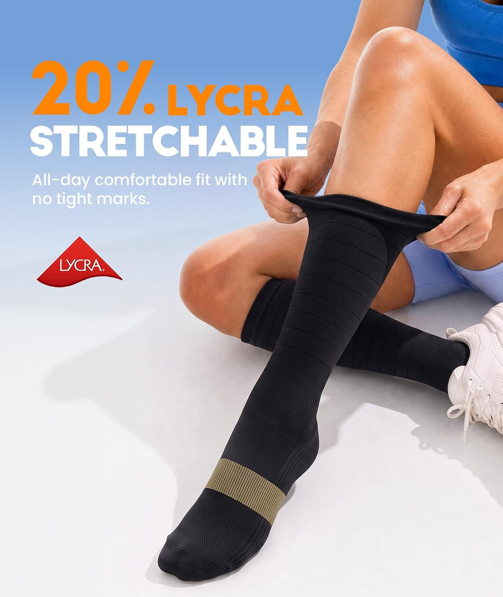 RUIXUE Compression Socks Women Men, All-Day Comfort 20-30mmHg Circulation Support for Nurse Travel Flying Daily Running Sports Use