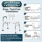 TABEKE Tub Transfer Bench & Shower Chair for Bathtub, Elderly & Disabled