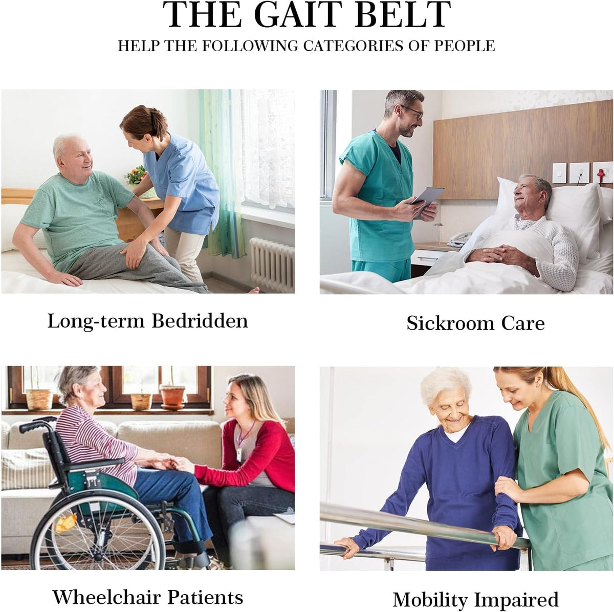 Transfer Belt for Seniors, Safety Walking Support with Quick Release Buckle | Multiple Padded Handles, 29-48" Adjustable Fit, Durable Nylon & Polyester, Machine-Washable, Quick Release