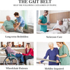 Transfer Belt for Seniors, Safety Walking Support with Quick Release Buckle | Multiple Padded Handles, 29-48" Adjustable Fit, Durable Nylon & Polyester, Machine-Washable, Quick Release