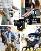 BUNDLEPRO Universal Stroller Cup Holder | Fits Bikes, Trolleys and Walkers, Compatible with Most Sizes of Drink Cups