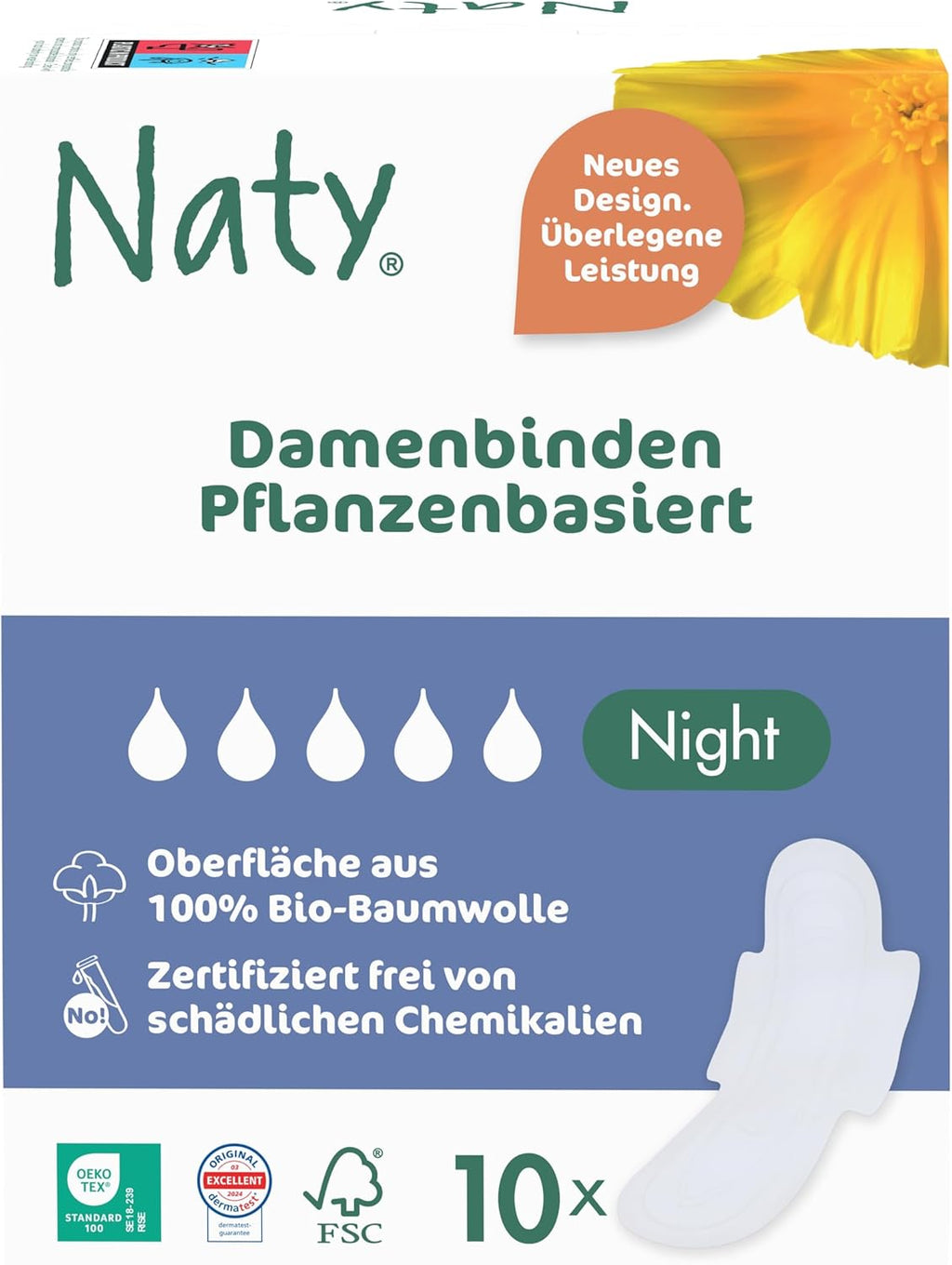 Naty Sanitary Pads Organic Overnight