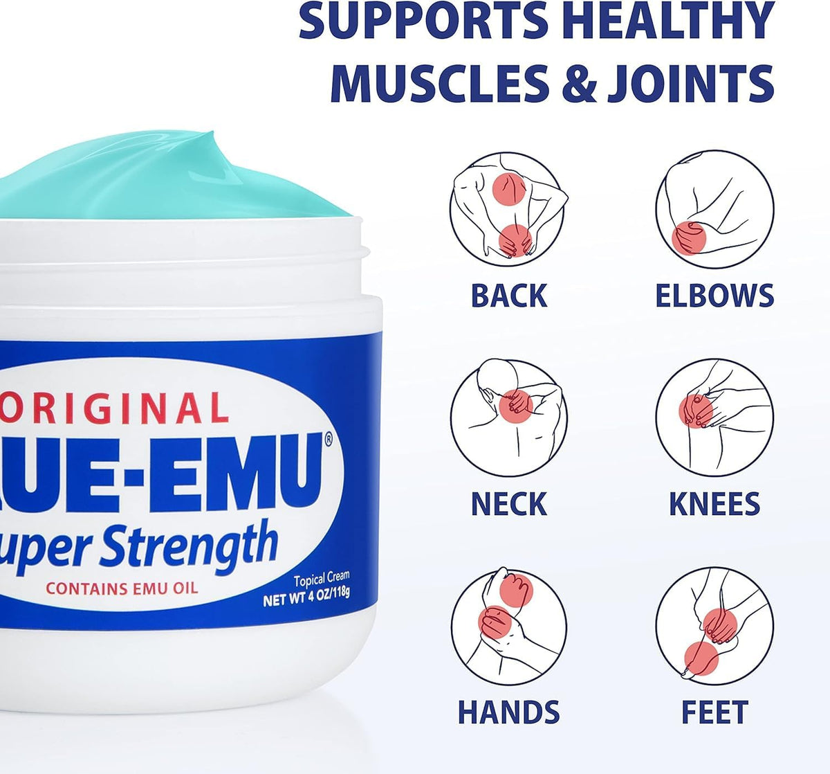 BLUE-EMU Original Super Strength Cream, Daily Muscle & Joint Support, 12 oz