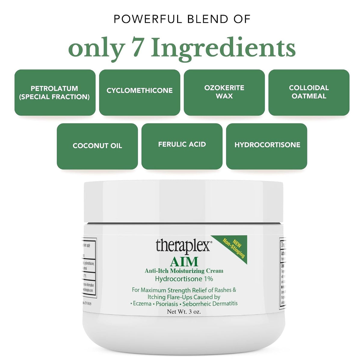 Theraplex AIM - Anti Itch Cream (2 oz) – 1% hydrocortisone for Itchy Skin Relief, moisturizing Cream for Eczema, Seborrheic Dermatitis. Safe for Kids. Relieves Itchy Skin with Maximum Strength.
