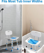 HOMLAND Shower Chair for Inside Shower with Removable Back, Aluminum Frame | Height Adjustable, Heavy Duty Bath Seat for Bathtub, Lightweight Safety Shower Stool for Seniors and Disabled