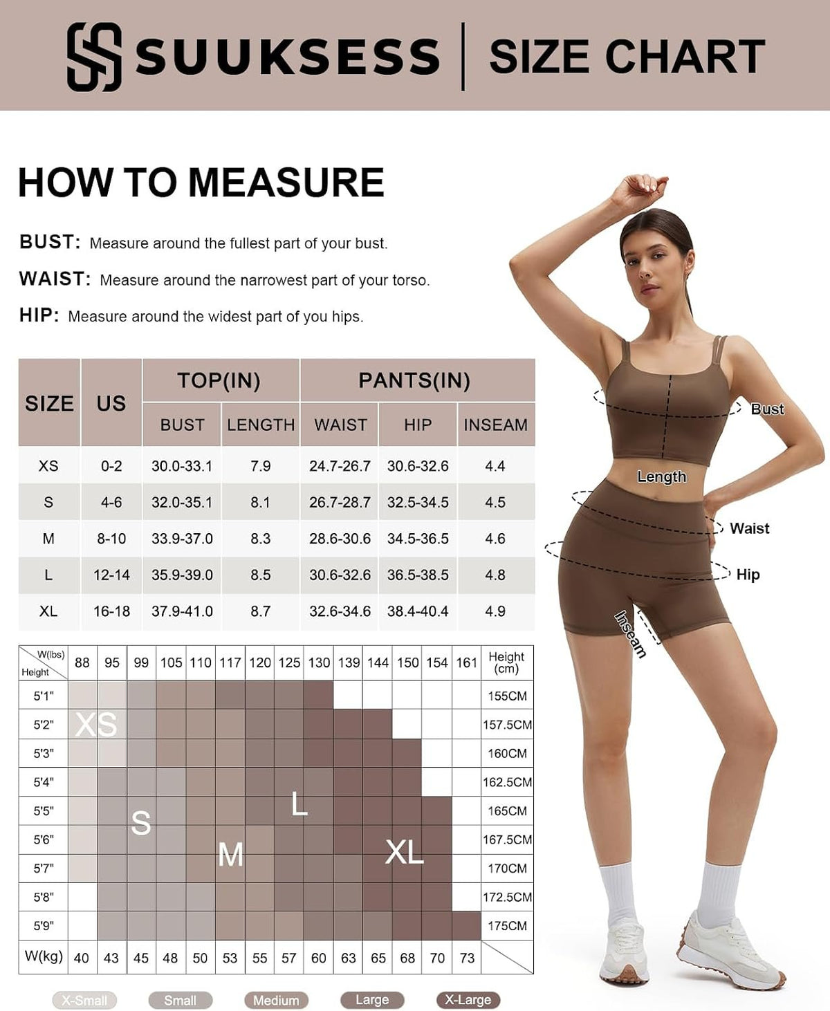SUUKSESS 2 Piece Workout Sets for Women Twist Back Cami Bike Short