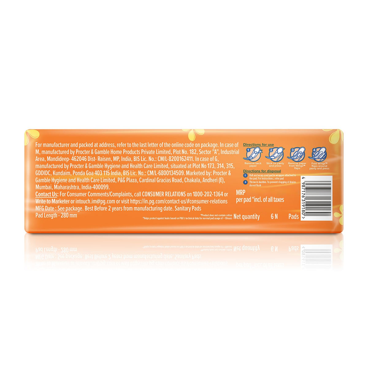 Whisper Choice XL, 6 XL Pads for medium to heavy flow, Gives Up to 100% worry-free protection all day