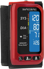 Smartheart Adult Cuff Arm Home Automatic Digital Blood Pressure Monitor 1-Tube Black 1 Each | Digital BP Machine with Attached Cuff, Advanced Inflation & 500 Memory