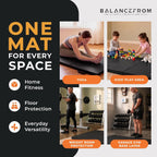 BalanceFrom 6x2 Feet 3-Panel Folding Gymnastics Mat – 2-Inch Thick Pad with Vinyl Surface and Carrying Handles for Tumbling, Yoga, Pilates, Home Workouts, and Martial Arts