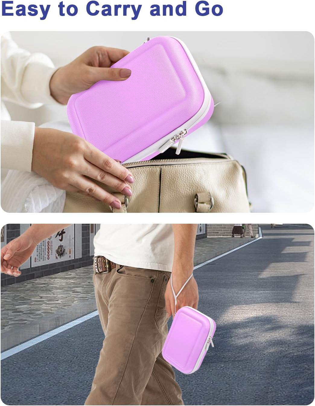 Diabetic Supplies Travel Case for Glucose Meter Diabetes Testing Kit-Violet | Portable Diabetes Testing Kit Storage Organizer Bag for Diabetes Blood Sugar Test Strips, Lancets, Lancing Device