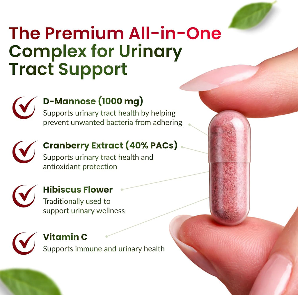 ForestLeaf D Mannose 1000mg - D-Mannose Dietary Supplements Organic 60 capsules