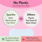 Sparkle Bamboo Panty Liners for Women, Plant-Based Daily Pantyliners | Organic Panty Liner | Pads for Women | Softer Than Cotton Panty Liners | Unscented, Chlorine Free, Flexible (Incredibly Thin, 40 Count)