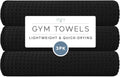 S&T INC. Microfiber Gym Towels, 3 Pack, 16" x 27", Honeycomb Black