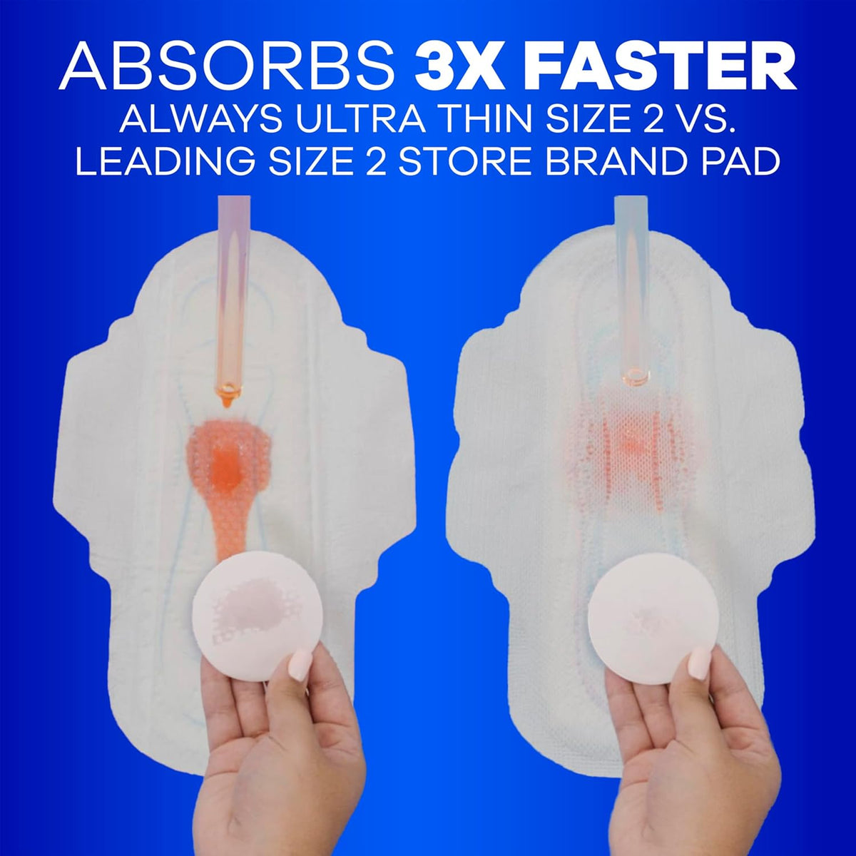 Always Ultra Thin Pads without Wings, Size 1, Regular, 132 Count (3 Packs of 44)