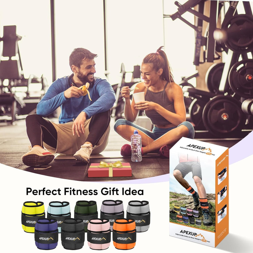 APEXUP Adjustable Ankle Weights for Women and Men, Modularized Leg Weight Straps for Yoga, Walking, Running, Aerobics, Gym, Physical Therapy