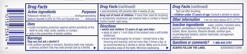 Sensodyne Clinical White Stain Protector Toothpaste, 3.4 oz | Clinically Proven Whitening for Sensitive Teeth, Stain Protector, 2 Shades Whiter Teeth