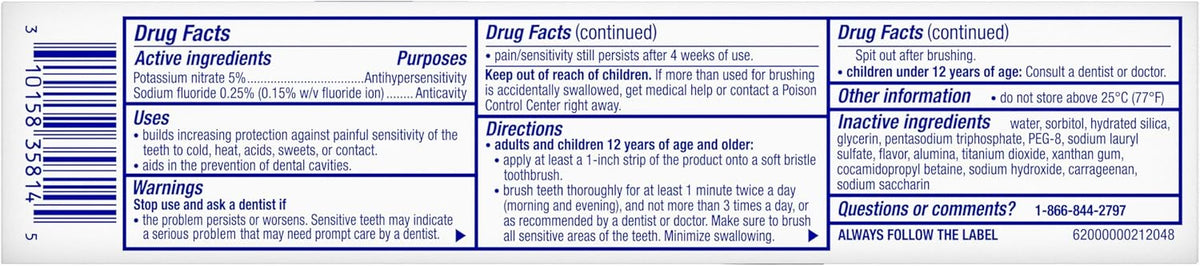 Sensodyne Clinical White Stain Protector Toothpaste, 3.4 oz | Clinically Proven Whitening for Sensitive Teeth, Stain Protector, 2 Shades Whiter Teeth