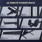 MAJOR FITNESS Drone3 Power Rack, 2500lbs Multi-Function Home Gym Squat Rack with Dual Pulley System, Pull-Up Bar & J-Hooks, Heavy-Duty Steel Frame for Maximum Stability & Strength Training