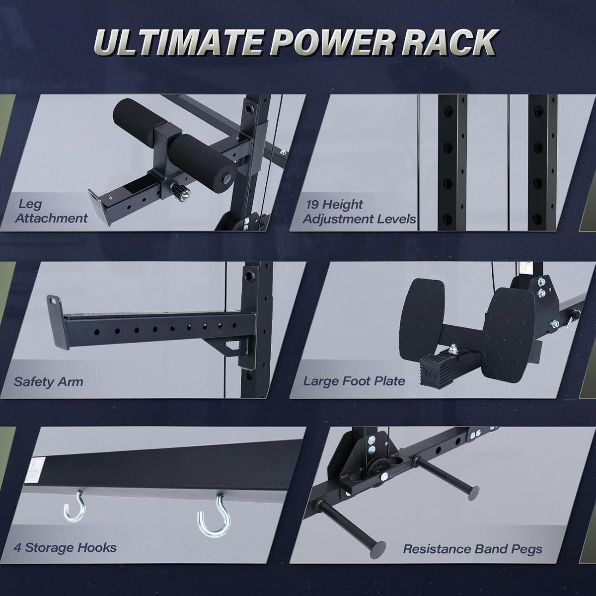 MAJOR FITNESS Drone3 Power Rack, 2500lbs Multi-Function Home Gym Squat Rack with Dual Pulley System, Pull-Up Bar & J-Hooks, Heavy-Duty Steel Frame for Maximum Stability & Strength Training