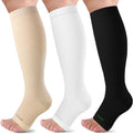 LEVSOX Open Toe Compression Socks for Women & Men 20-30mmHg Toeless Sock Knee High Support Stockings for Circulation Nurses Pregnant Travel