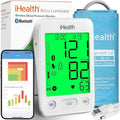 iHealth Accu Bluetooth Upper Arm Blood Pressure Monitor for Home Use | Smart BP monitor with 8.7-16.5 in BP Cuff for large arms, easy-to-read LCD, 2-user memory, Body & Cuff Detection, White
