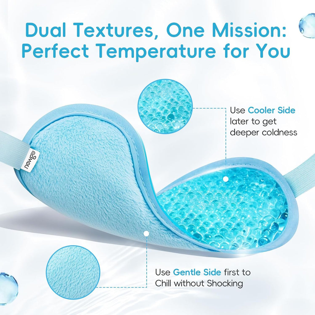 NEWGO Cooling Eye Mask for After Surgery, Reusable Gel Face Ice Pack, Blue