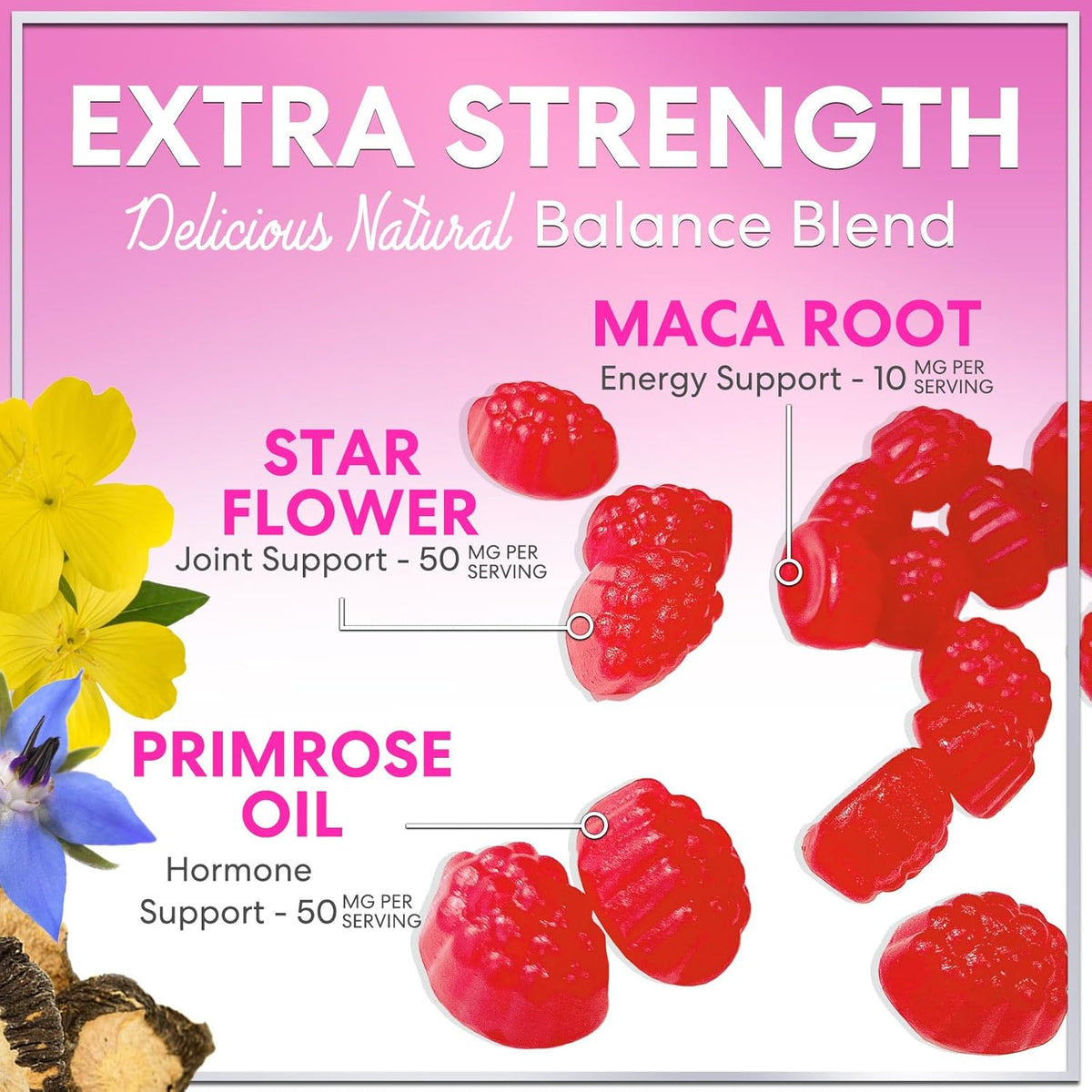 Menopause Supplements for Women - Natural Menopause Relief Support, Hormonal Balance & Hormone Support for Night Sweats, Hot Flashes & Mood Swings - 60 Vegetarian Gummies