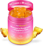 Women’s Probiotic Gummies with Slippery Elm | Plant-Based Prebiotic & Probiotic Blend | Natural Pineapple Flavour | Vegan & Gluten-Free | 60 Gummies
