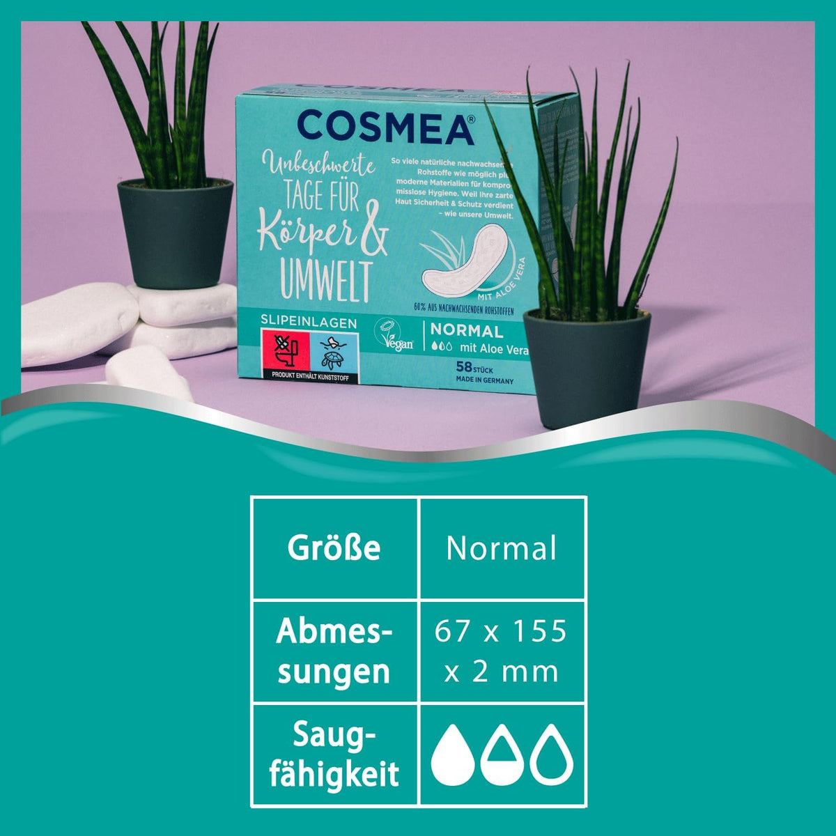 Cosmea Panty Liners Aloe Vera 58 pieces