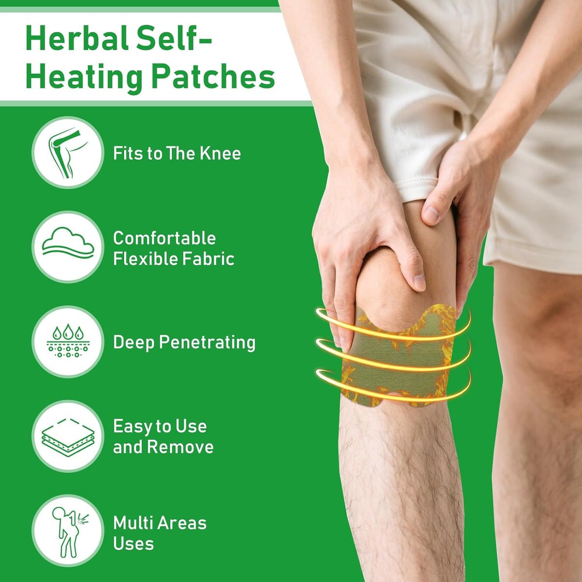 84Pcs Knee Patches, Warming Herbal Patches Wormwood Extract Sticker Heat Patches for Knee, Back, Neck, Shoulder