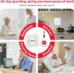 CallToU Caregiver Pager Wireless Call Button Nurse Alert System Home Care | Easy to Use, 500+FT Through-Wall, Peace of Mind, Waterproof Call Button for Elderly, Seniors, Patients and Home Caregivers