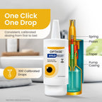 Optase® HYLO® Relief Dry Eye Drops, 0.33 fl oz | Preservative Free Eye Drops for Dry Eyes - One Click, One Drop Lubricant for Dryness - Contact Lens Compatible - 300 Drops