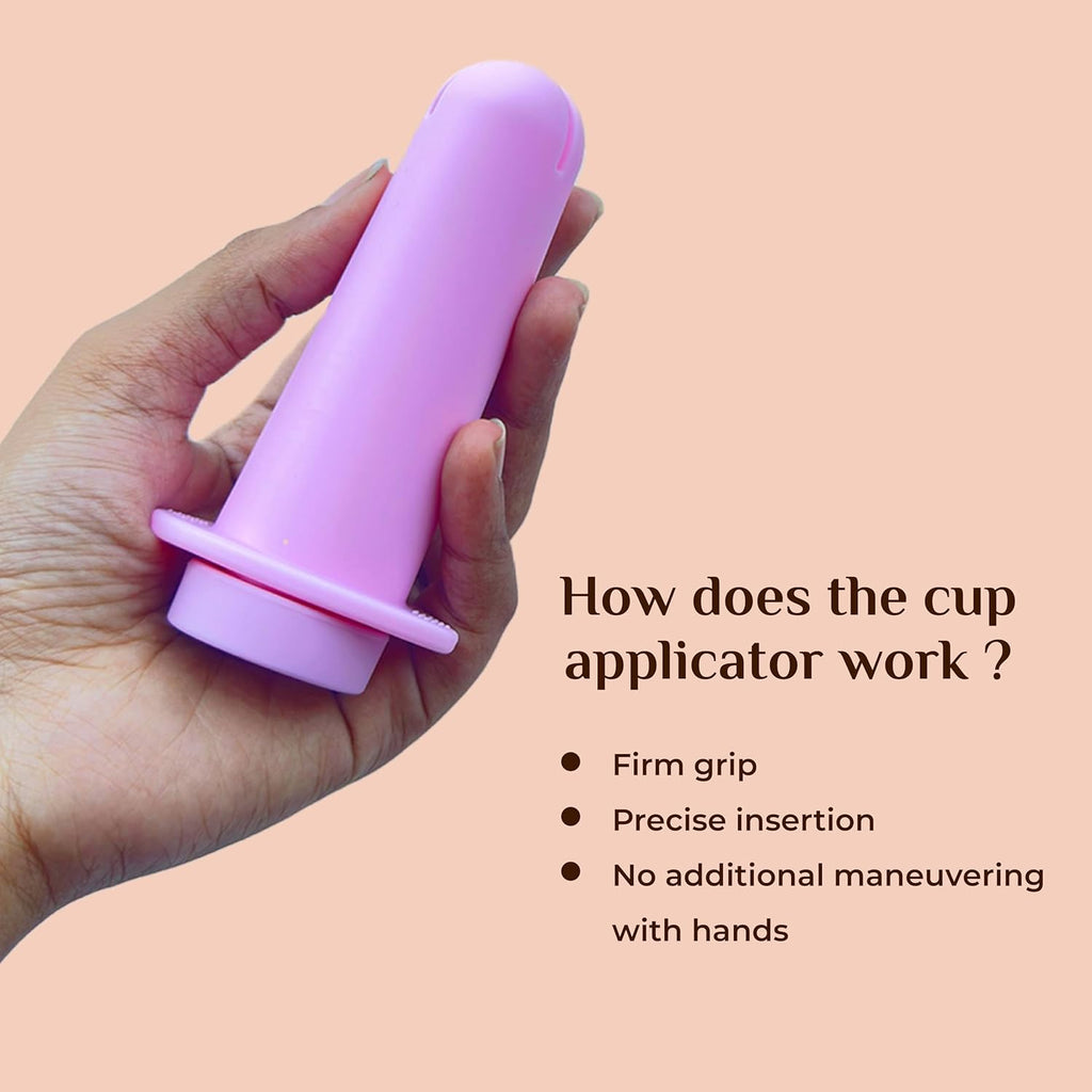 Reusable Menstrual Cup, Menstrual Cup Applicator With Lubricant Gel For Women|For Easy Insertion Of Menstrual Cups (Medium),3 Count,Pink