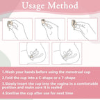 Menstrual Cup Kit, Includes 2 Cups, 1 Sterilizer and Carry Bag, Medical Silicone, Soft, Reusable (Size L + S)