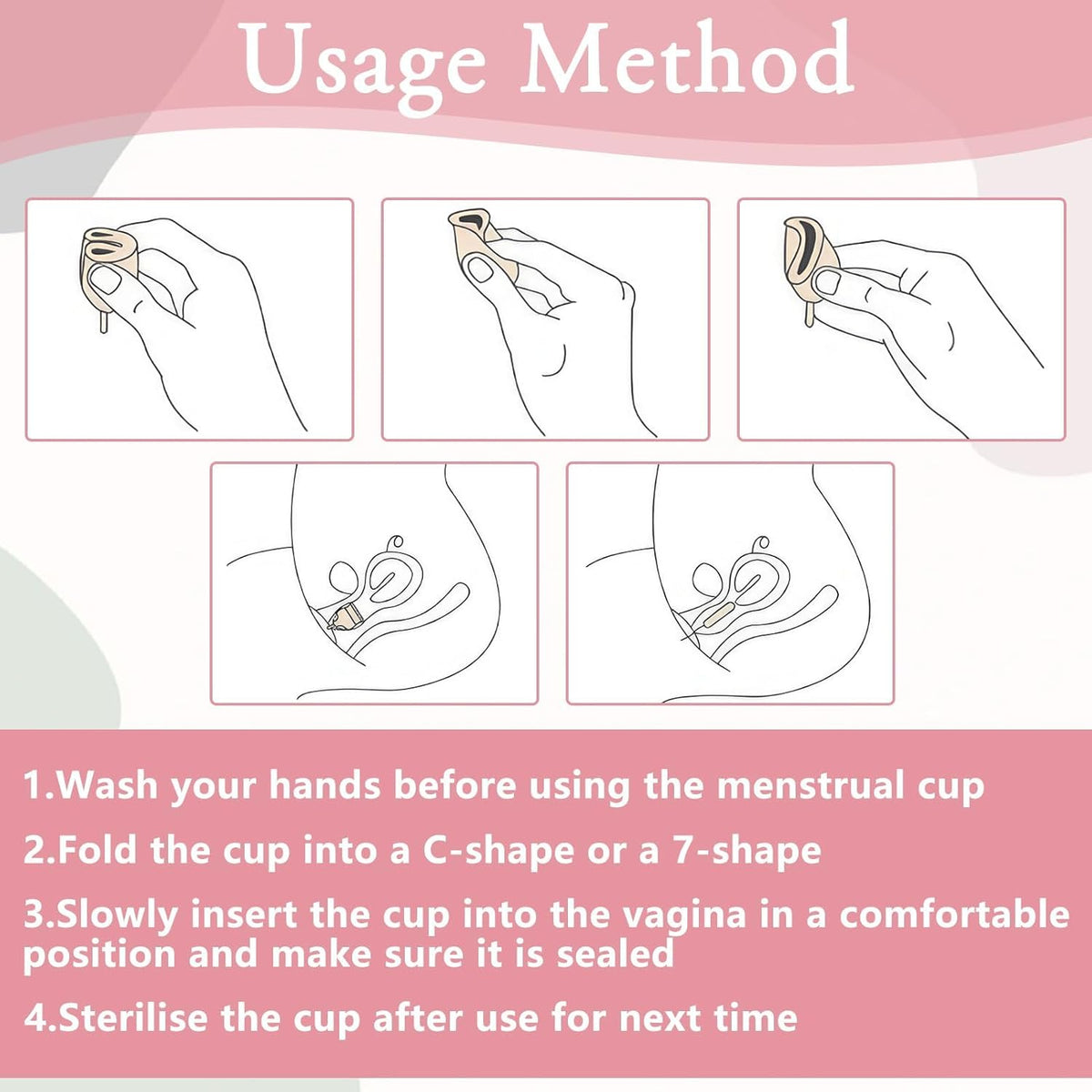 Menstrual Cup Kit, Includes 2 Cups, 1 Sterilizer and Carry Bag, Medical Silicone, Soft, Reusable (Size L + S)
