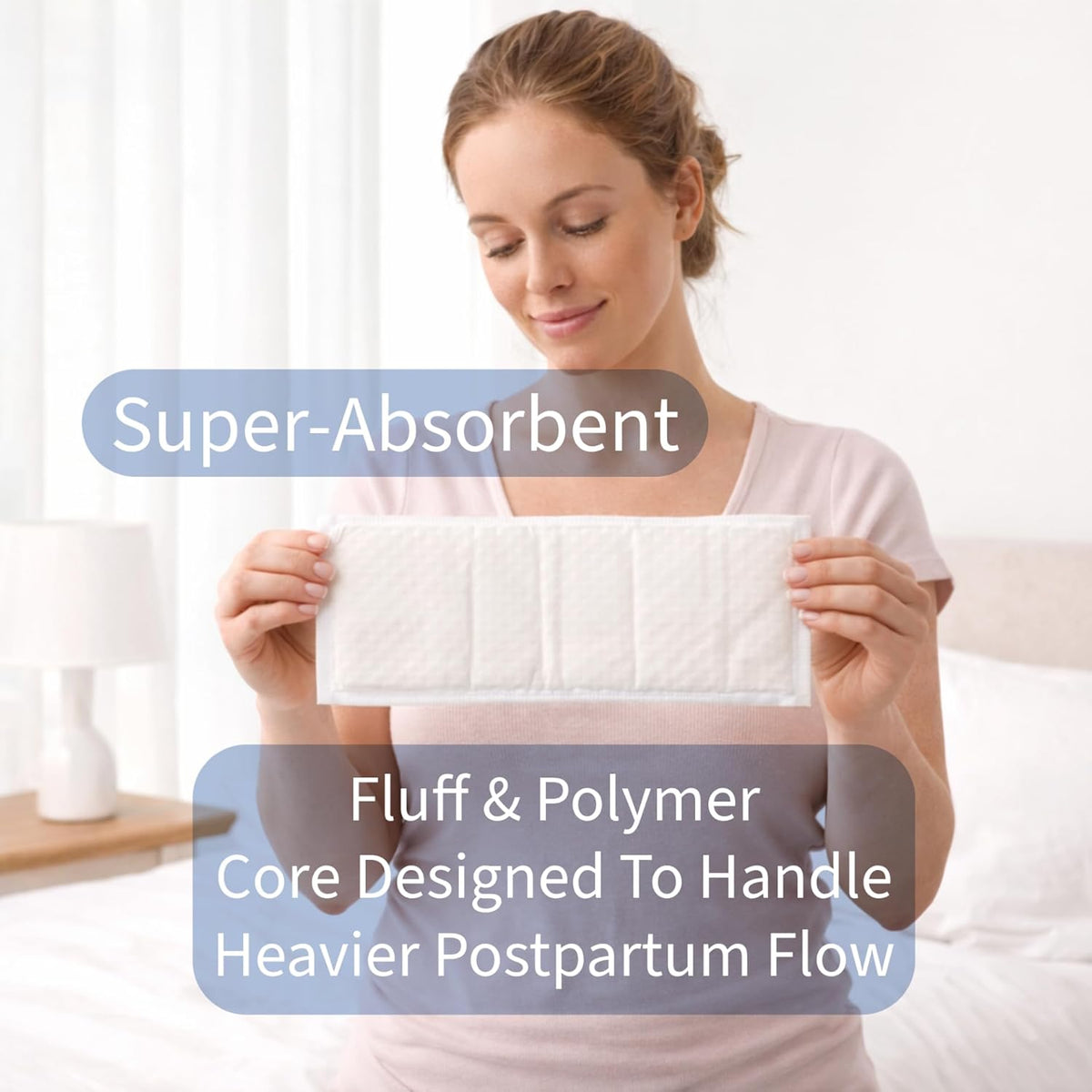 40 Extra Large Super-Absorbent Contoured Pad Liners - 7"X14" - Incontinence Liners - Postpartum Maternity Pad (40 Pack)